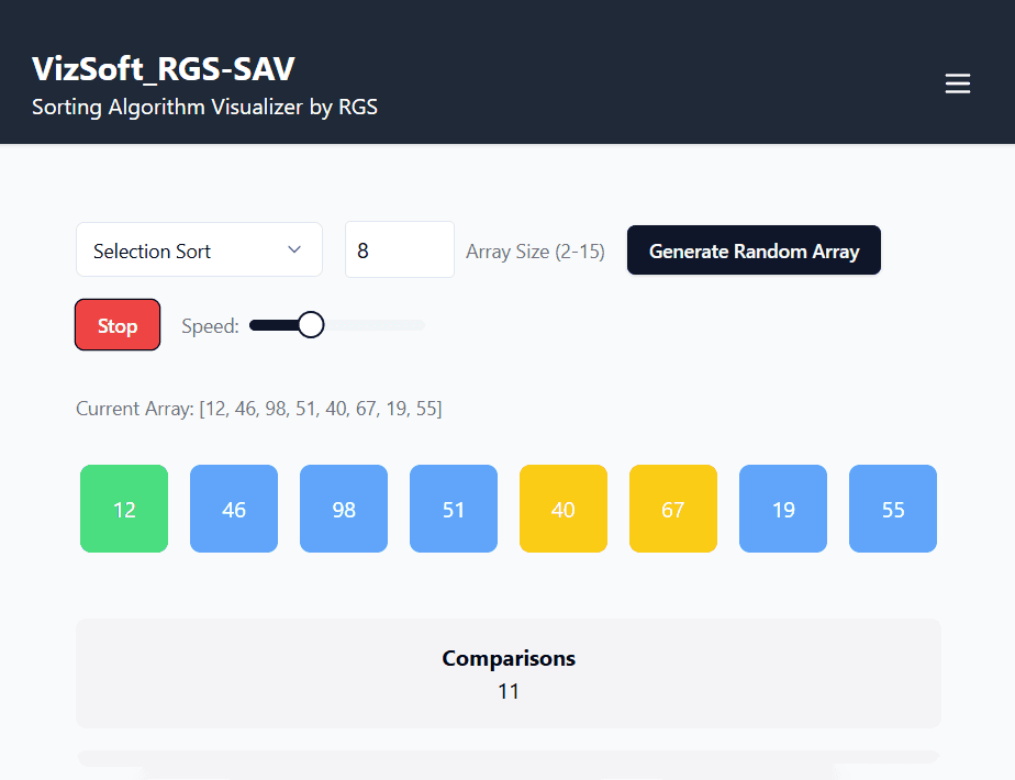 Sorting Algorithm Visualizer Sorting Algorithm Visualizer - A tool to visualize sorting algorithms, helping users understand how different algorithms work.